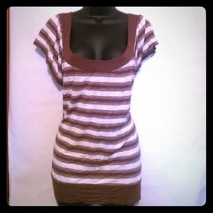Wet Seal Brown and White Blouse