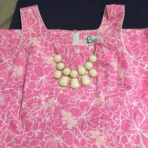 Lilly Pulitzer Pink Hibiscus & Gecko Dress