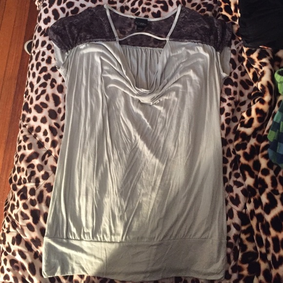 Grey with lace shirt