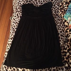 Black strapless dress