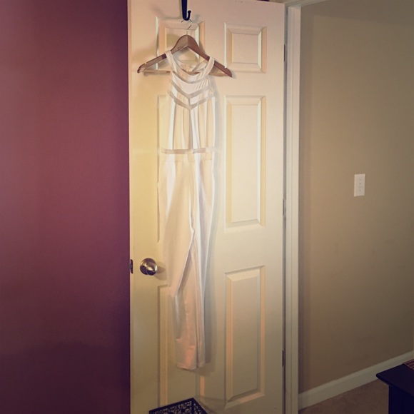 White bodycon jumpsuit