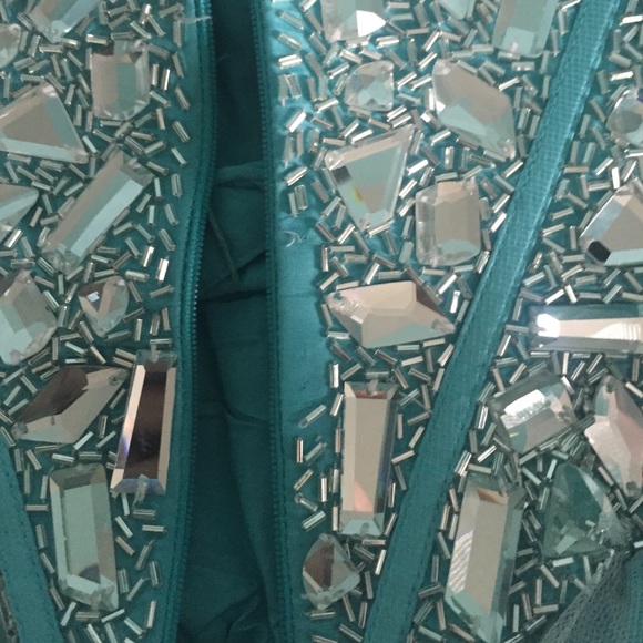 Sherri hill 1403 Aqua - Picture 2 of 3