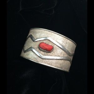 Navajo Silver & Coral BRACELET