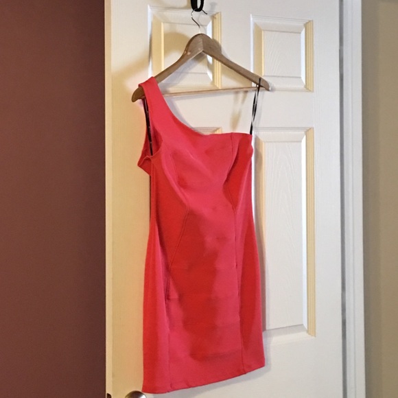 Summer coral bodycon mini dress