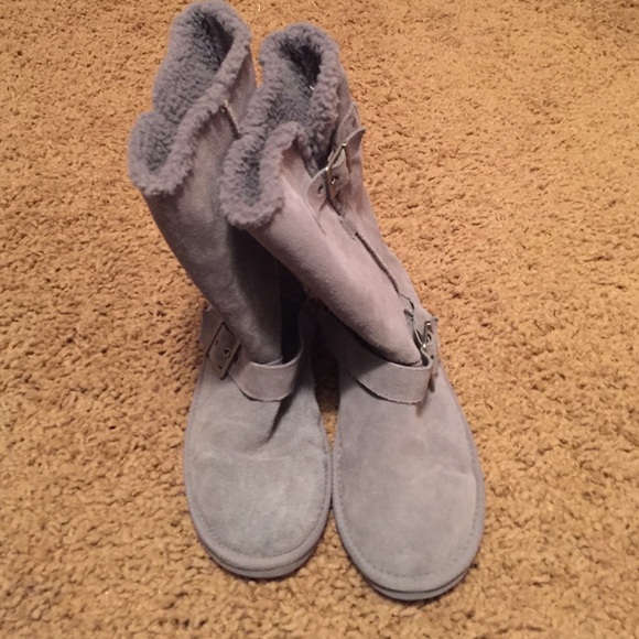 Gray sketchers boots soft and cozy uggs