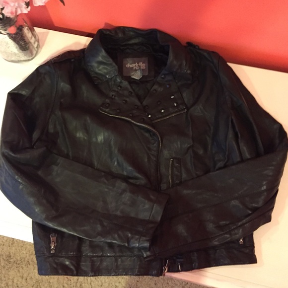 Charlotte Russe Leather jacket and Tank - Picture 2 of 4