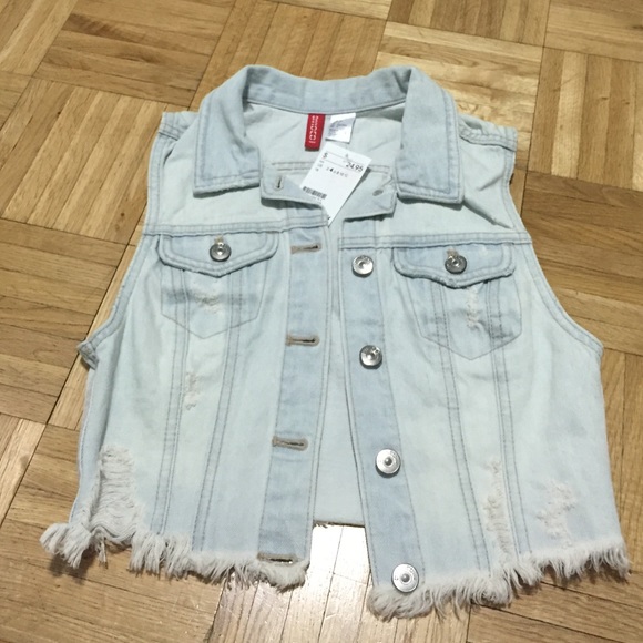 HM light wash Jean vest