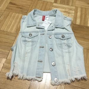 HM light wash Jean vest