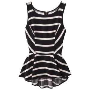 Xhilaration Striped Peplum Top