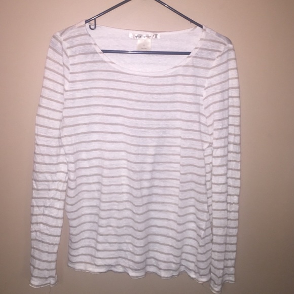 Max studio cream and gold long sleeve