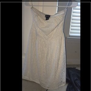 Strapless white dress