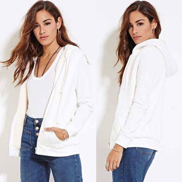 Warm Fuzzy White Zip Up - Picture 1 of 4