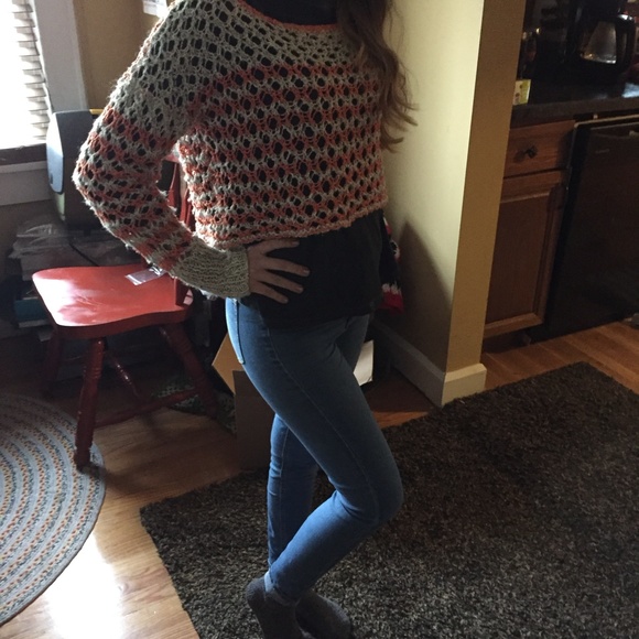 Free People Crop Top Net Sweater - Women's S - Picture 1 of 3