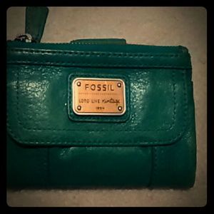 Turquoise fossil wallet