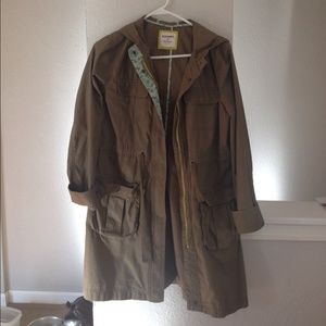 Long fall jacket in olive green from Old Navy