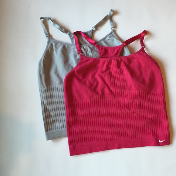 Two Nike seamless dri-fit tanks.