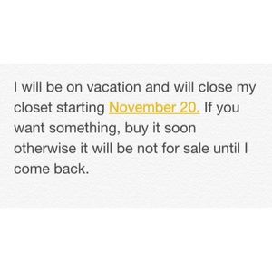 Closet closed during vacation