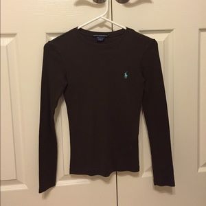 Brown Ralph Lauren Sport Long Sleeve Jersey Shirt