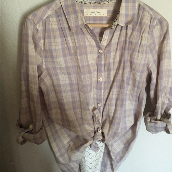 Anthropologie button down with lace back