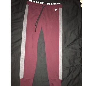 PINK maroon gym pants, discontinued & hard to find