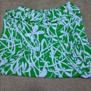 Strapless lilly pulitzer green dragonfly dress.