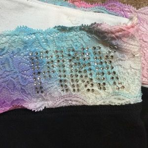 Pastel floral lace yoga pants