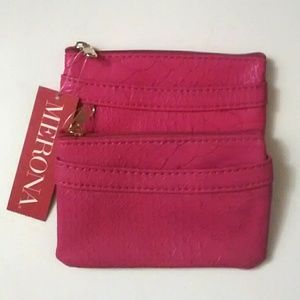 NWT Twin Pink Mini Wallet - Built in card pocket