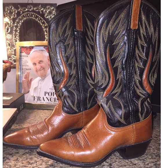DAN POST - Vintage two toned leather western boots