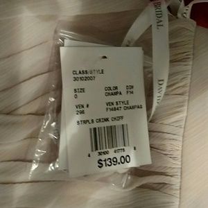 Champagne bridesmaid dress with detachable straps