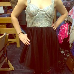 Black and silver sequined dress!