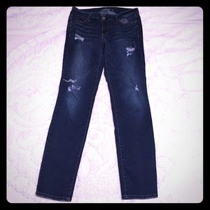 Distressed American Eagle Long Skinny Jeans