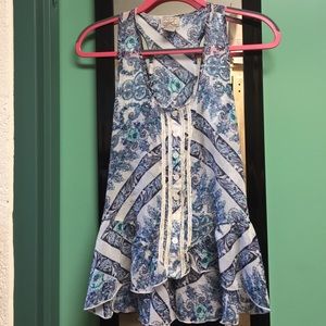 Beautiful blue and white tank top