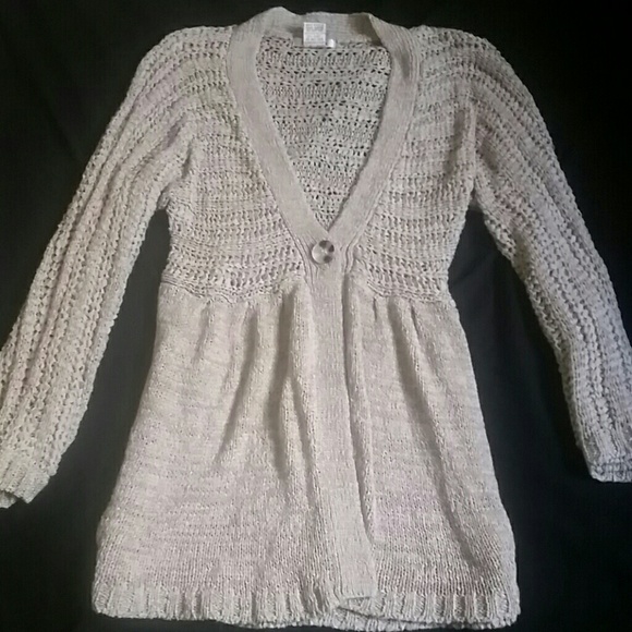 Crochet Cardigan With Marble Button.