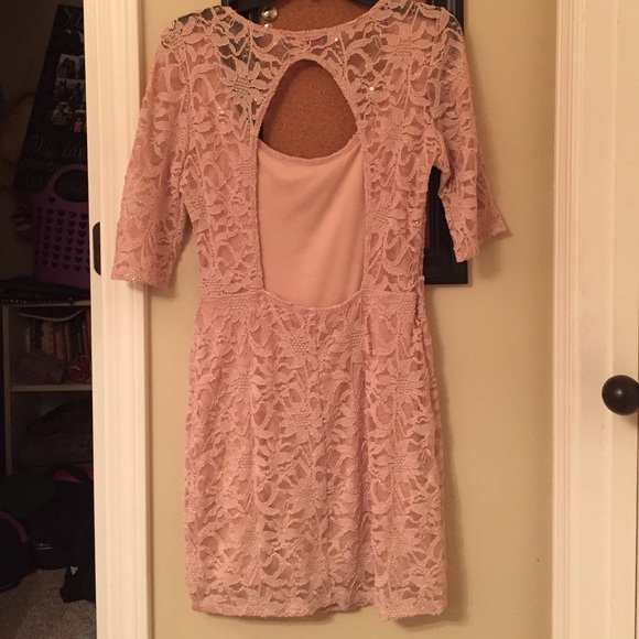 Light Pink/Nude Lace Dress - Picture 2 of 4