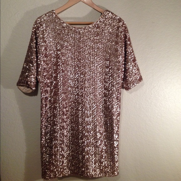 Rachel Zoe gold sequin dress