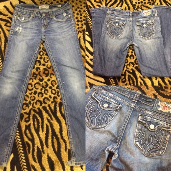 MEK Denim - 🅜🅔🅚 denim, bootcut faded blue destroyed Jean