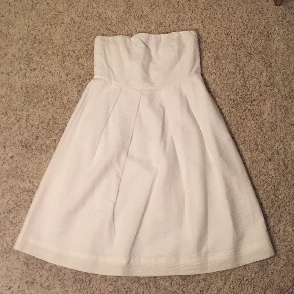 Crisp White Jcrew Strapless Dress