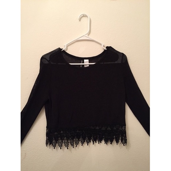 Black Fringed Crop Top