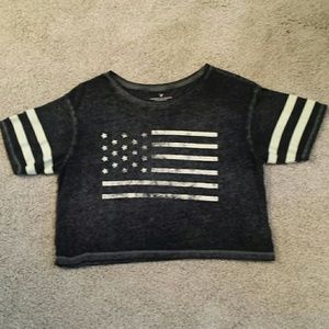 Cropped American Flag Shirt