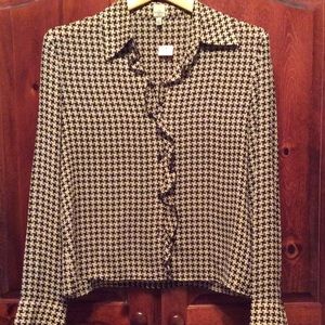FLATTERING ANNE KLEIN HOUNDSTOOTH TOP NWOT!!!