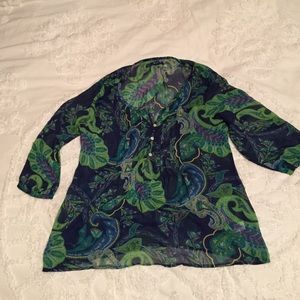 Billowy Blue Paisley Shirt