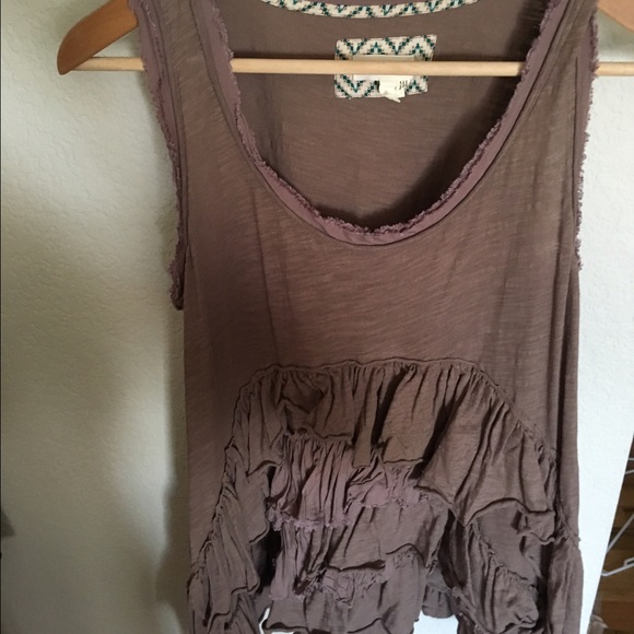 Anthropologie ruffle tank