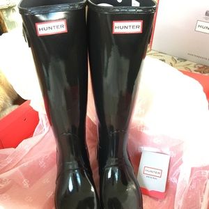 Hunter original tall glossy rain boots
