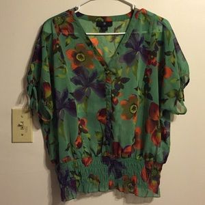 Floral Print Sheer Top