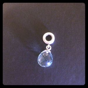 Blue crystal dangling Pandora charm