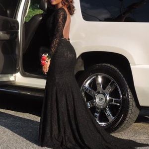 BLACK STAR CUT PROM DRESS