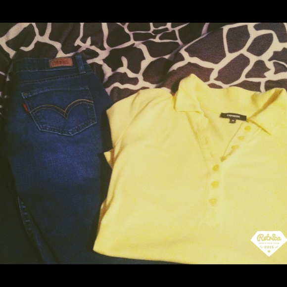 Express Bright Yellow Polo