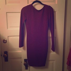 Beautiful backless maroon sparkle dress!