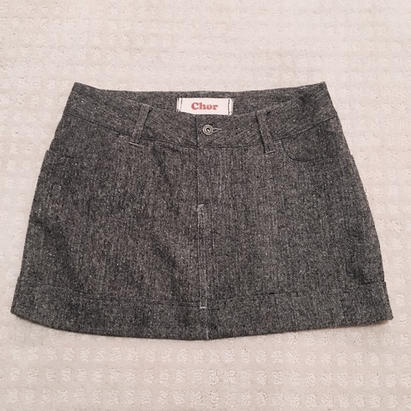 Grey Metallic Skirt
