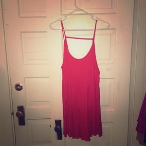 Cute red backless dress!